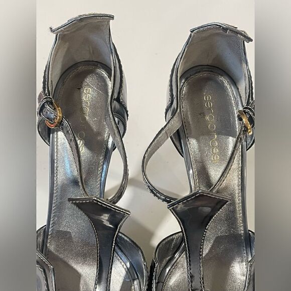 Sergio Rossi Silver/Gray Metallic Heels - Picture 7 of 11